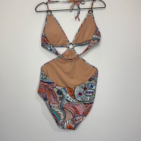 J. Crew Scribble Floral Monokini One Piece Swimsuit 14 - Picture 4 of 7